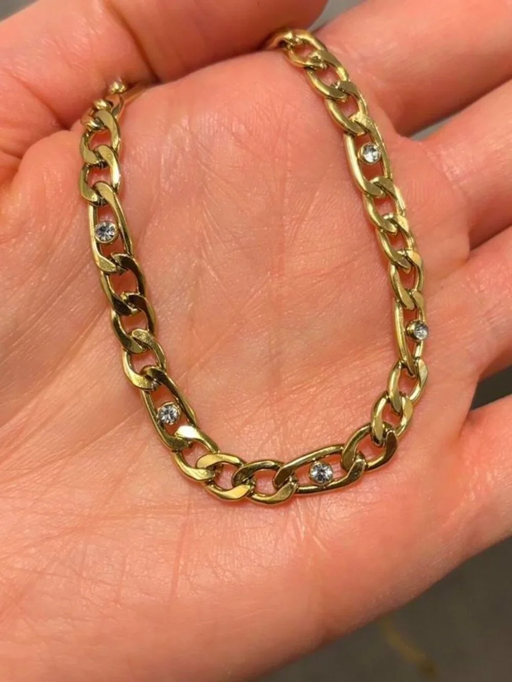 The Margot Delicate stainless steel Gold Necklace dainty delicate cubic zirconia
